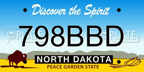 798BBD North Dakota License Plate