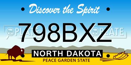 798BXZ North Dakota License Plate