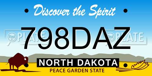 798DAZ North Dakota License Plate