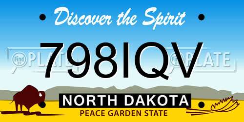 798IQV North Dakota License Plate