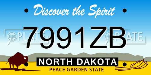 7991ZB North Dakota License Plate