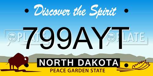 799AYT North Dakota License Plate