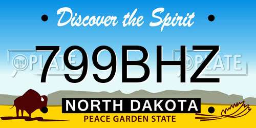 799BHZ North Dakota License Plate