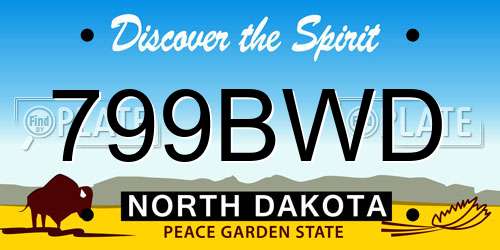 799BWD North Dakota License Plate