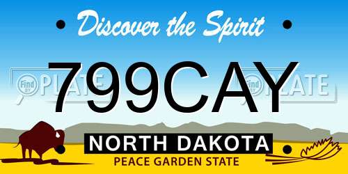 799CAY North Dakota License Plate
