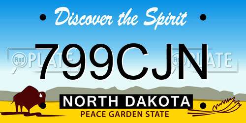 799CJN North Dakota License Plate