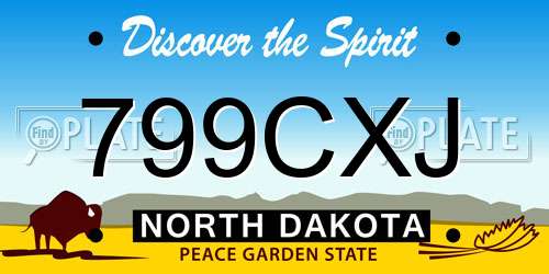 799CXJ North Dakota License Plate