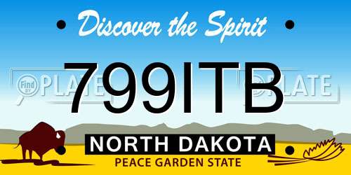 799ITB North Dakota License Plate
