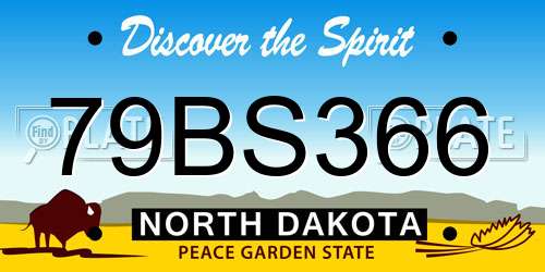 79BS366 North Dakota License Plate