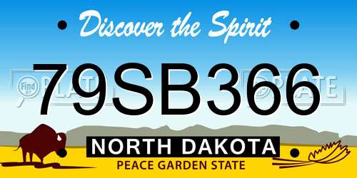 79SB366 North Dakota License Plate