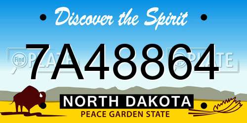 7A48864 North Dakota License Plate