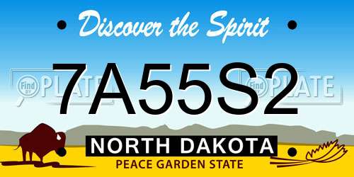 7A55S2 North Dakota License Plate