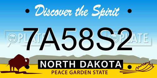 7A58S2 North Dakota License Plate