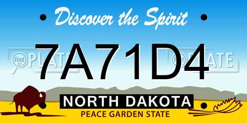 7A71D4 North Dakota License Plate