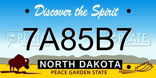 7A85B7 North Dakota License Plate