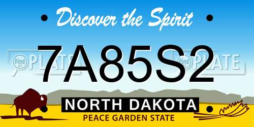 7A85S2 North Dakota License Plate