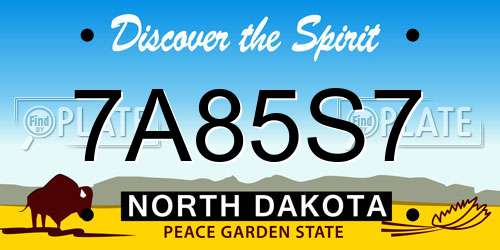 7A85S7 North Dakota License Plate