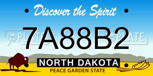 7A88B2 North Dakota License Plate