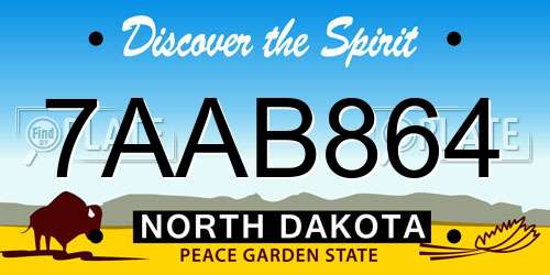 7AAB864 North Dakota License Plate