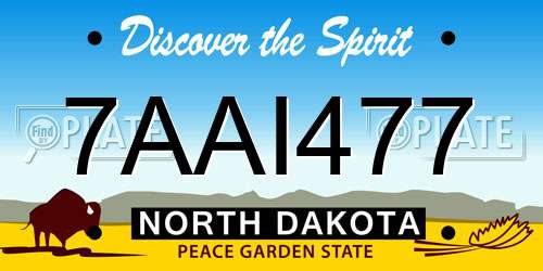 7AAI477 North Dakota License Plate