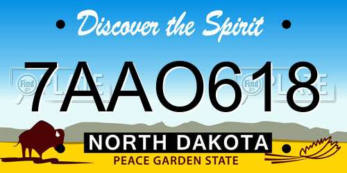 7AAO618 North Dakota License Plate