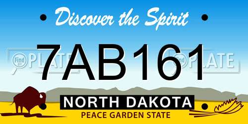 7AB161 North Dakota License Plate