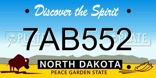 7AB552 North Dakota License Plate