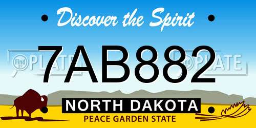 7AB882 North Dakota License Plate