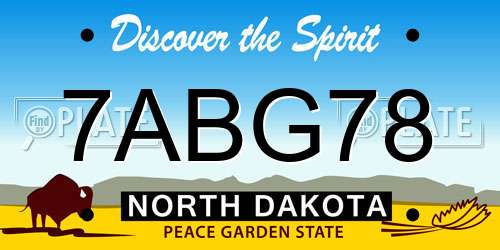 7ABG78 North Dakota License Plate