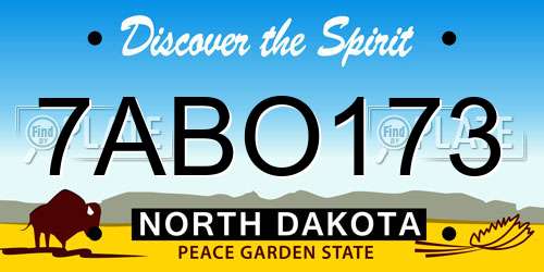 7ABO173 North Dakota License Plate