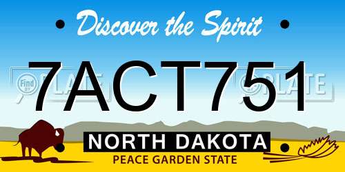 7ACT751 North Dakota License Plate