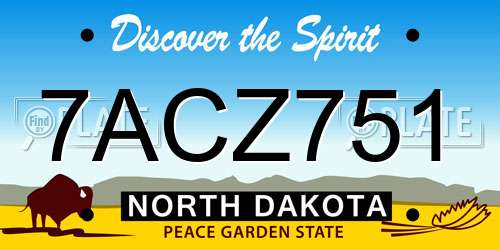 7ACZ751 North Dakota License Plate