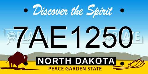 7AE1250 North Dakota License Plate