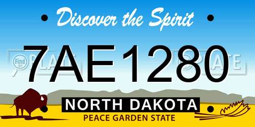 7AE1280 North Dakota License Plate
