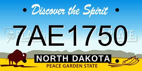 7AE1750 North Dakota License Plate