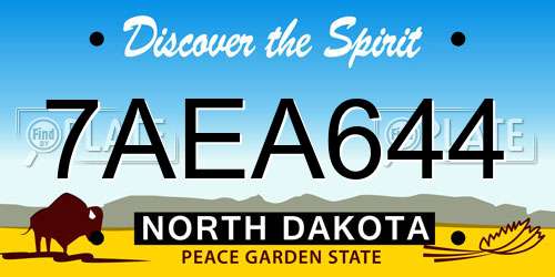 7AEA644 North Dakota License Plate