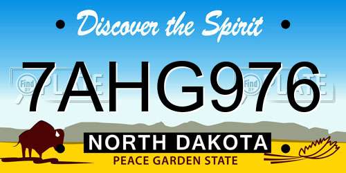7AHG976 North Dakota License Plate
