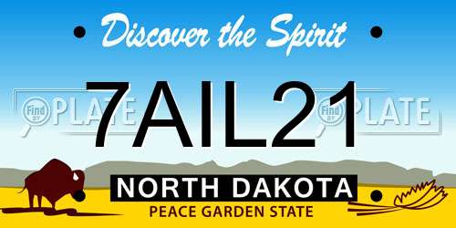 7AIL21 North Dakota License Plate