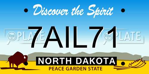 7AIL71 North Dakota License Plate