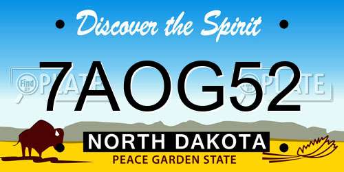 7AOG52 North Dakota License Plate