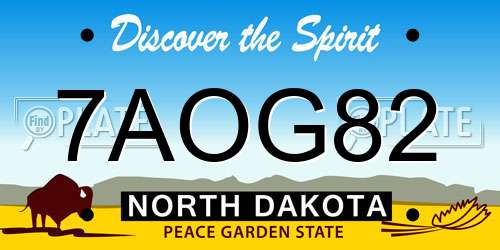 7AOG82 North Dakota License Plate