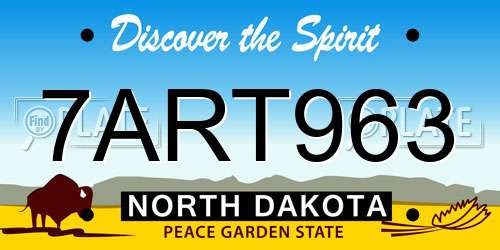 7ART963 North Dakota License Plate