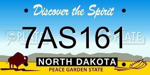 7AS161 North Dakota License Plate
