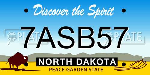 7ASB57 North Dakota License Plate