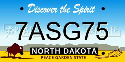 7ASG75 North Dakota License Plate