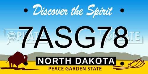 7ASG78 North Dakota License Plate