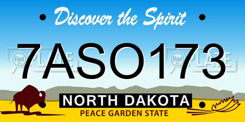 7ASO173 North Dakota License Plate