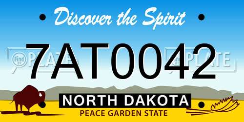 7AT0042 North Dakota License Plate