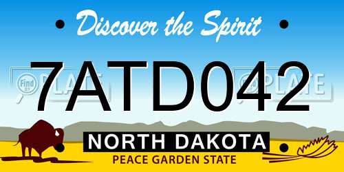 7ATD042 North Dakota License Plate