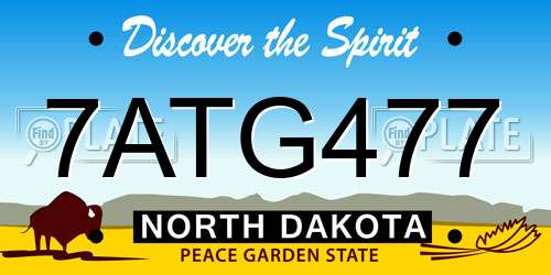 7ATG477 North Dakota License Plate